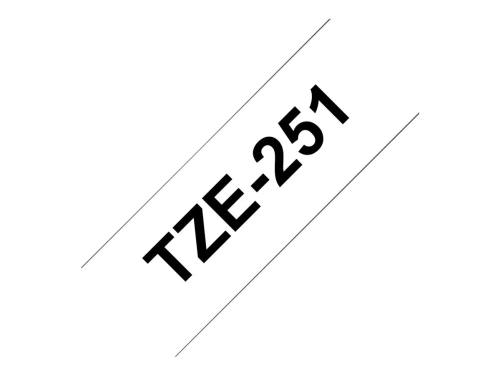 Brother TZe-251 labeltape - sort på hvid 24mm x 8m