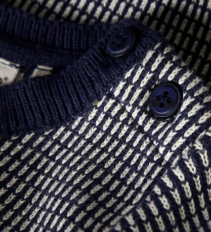 Minymo Bluse - Strik - Parisian Night/Hvid