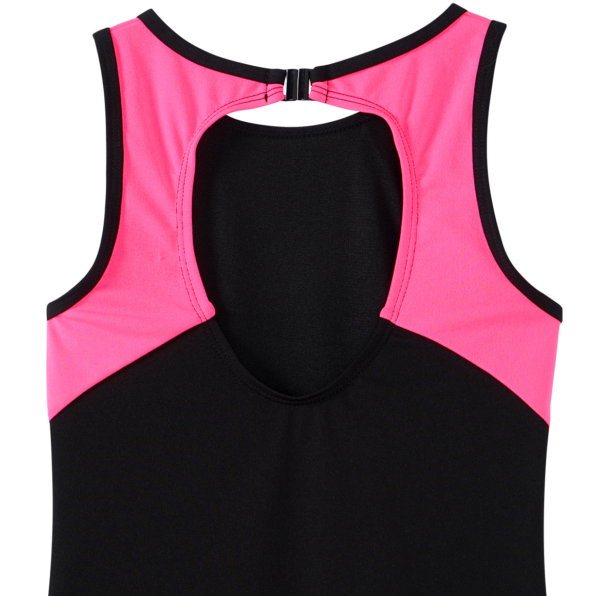 Yigga Mädchen Badeanzug mit farbigen Einsätzen schwarz / pink / lila