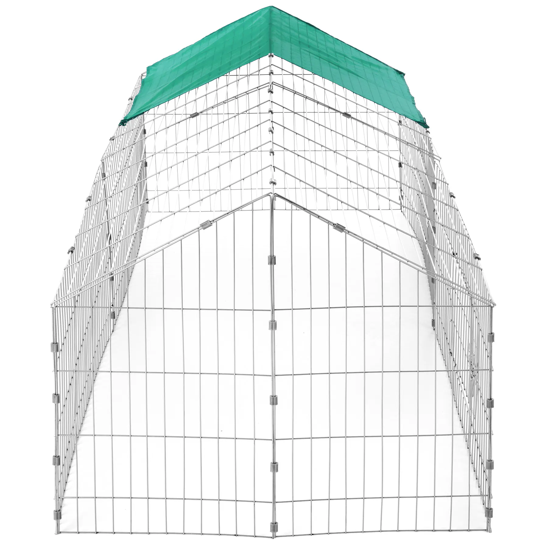tectake® Freilaufgehege für Kaninchen, aus 12 Gitterelementen, 2 Türen, 180 x 75 x 75 cm