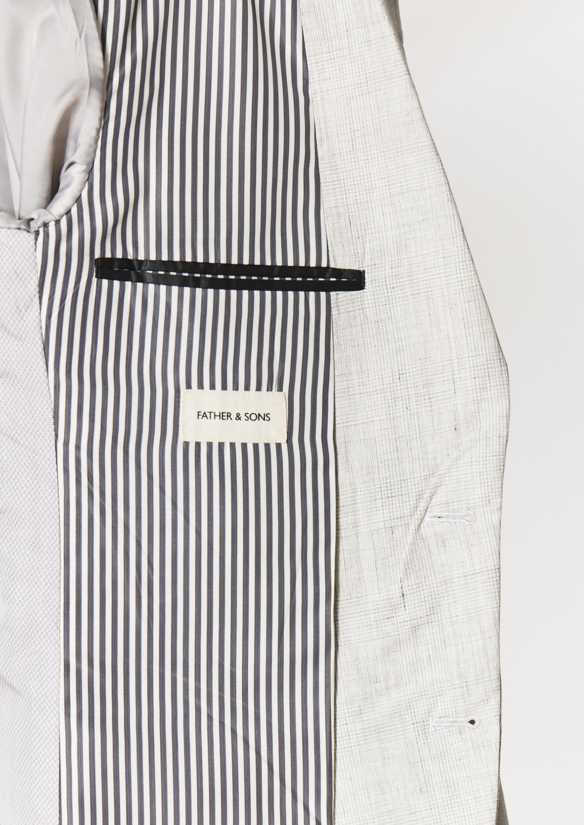 Veste coordonnable Slim en lin gris perle Prince de Galles