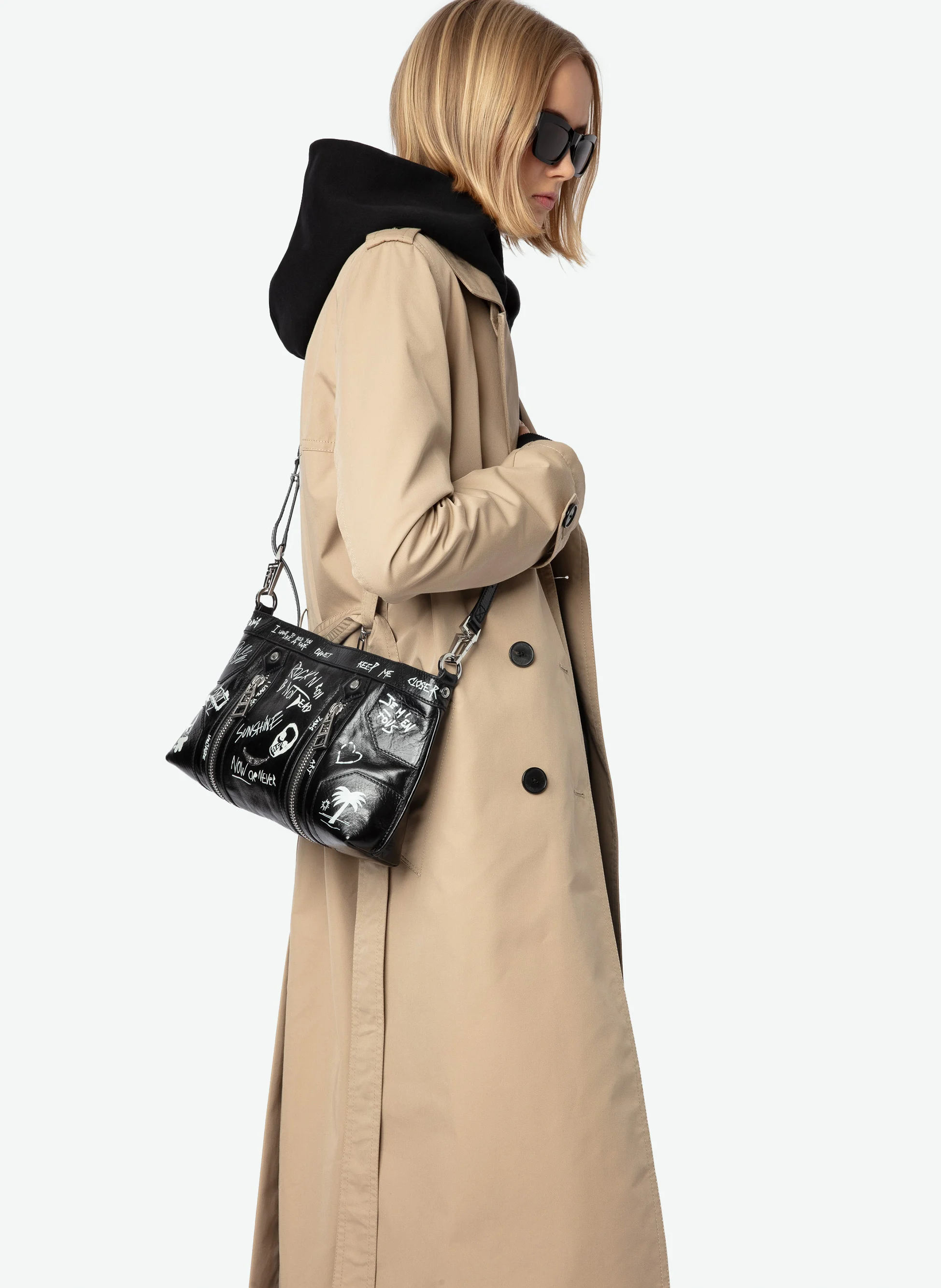 SUNNY - Sac bandoulière en cuir | Noir