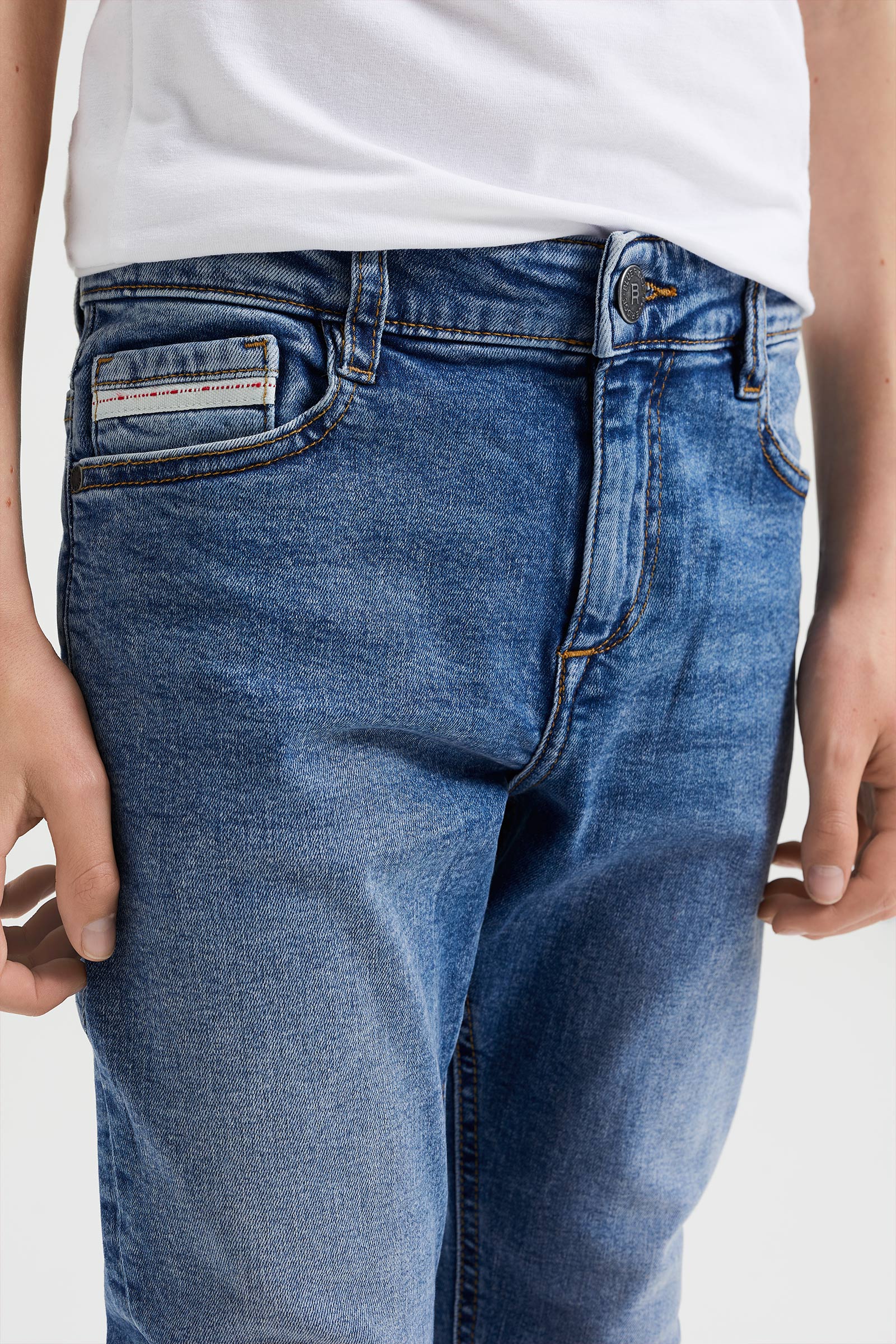 Jongens slim fit jeans met stretch Blue Ridge Donkerblauw