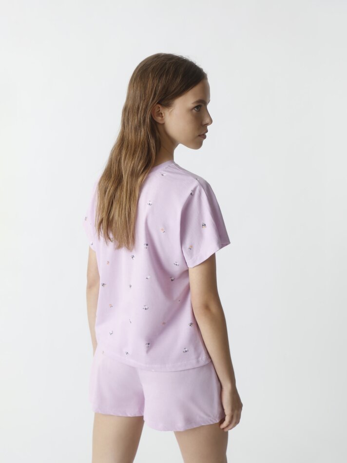 Conjunto de pijama estampado - Lilás