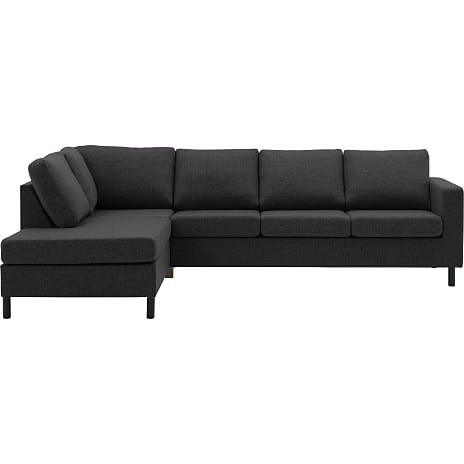 Oslo venstrevendt open-end sofa med sorte træben - mørkegrå
