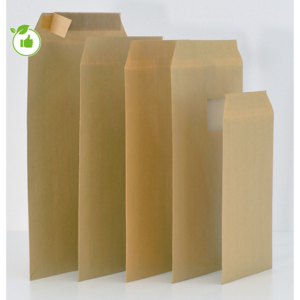 250 pochettes à fenêtre  90 g kraft blond Adour 90 g/m² 229 x 324 mm GPV coloris kraft brun, le lot