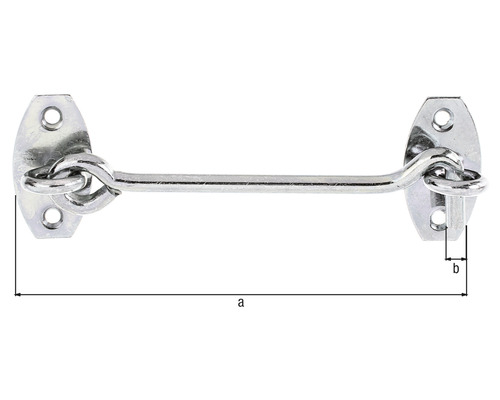 Stormhaak met oog, 120 x 5,8 mm, verzinkt, dikfilm gepassiveerd