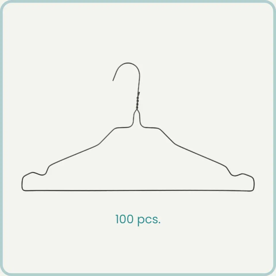 Nordix Kledinghangers set 100 stuks Metaal Zwart Draadhanger Kleerhangers