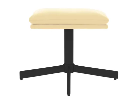 Repose-pied Blanc crème 60x60x36 cm Velours