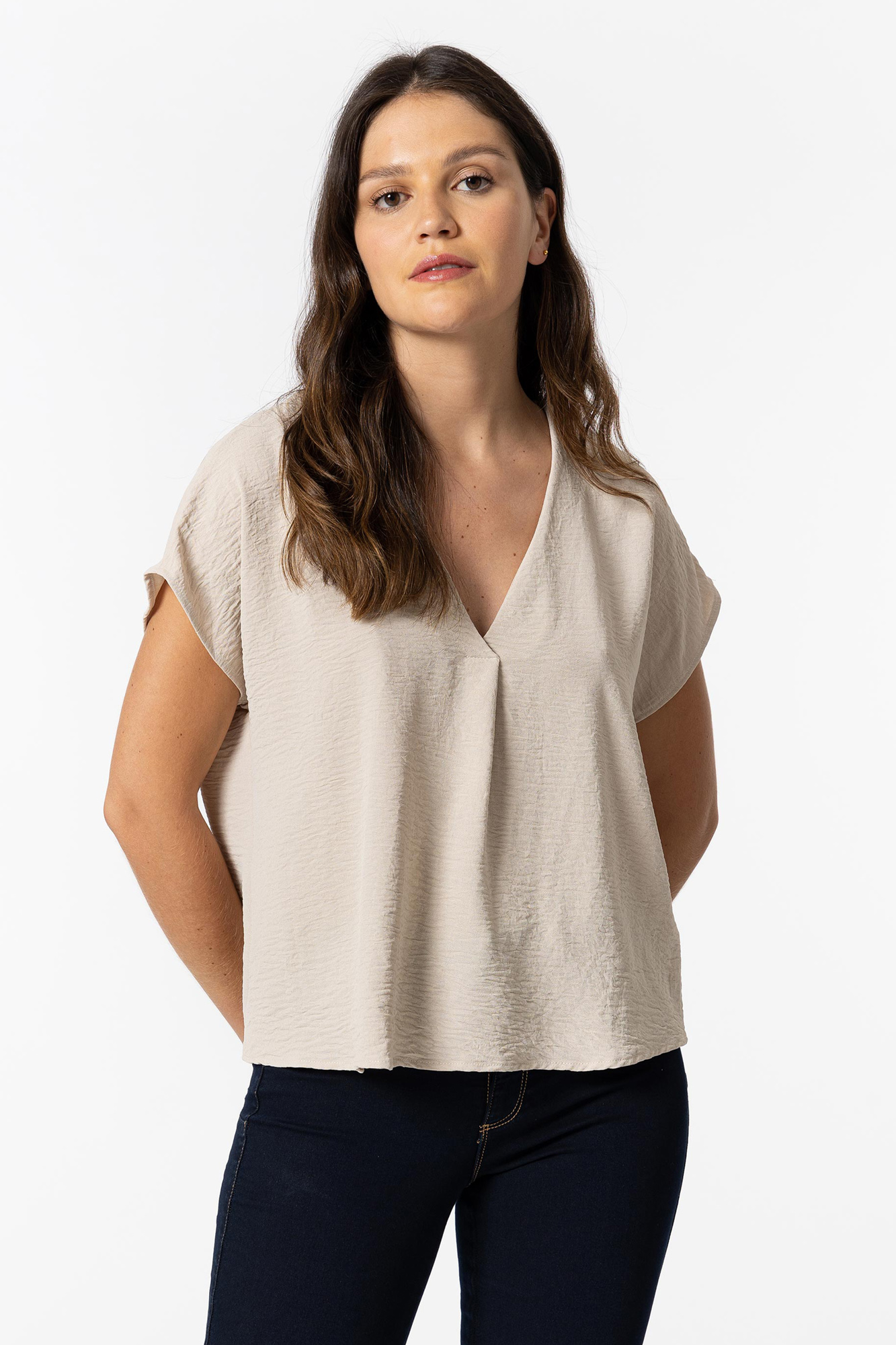Blusa com efeito amassado