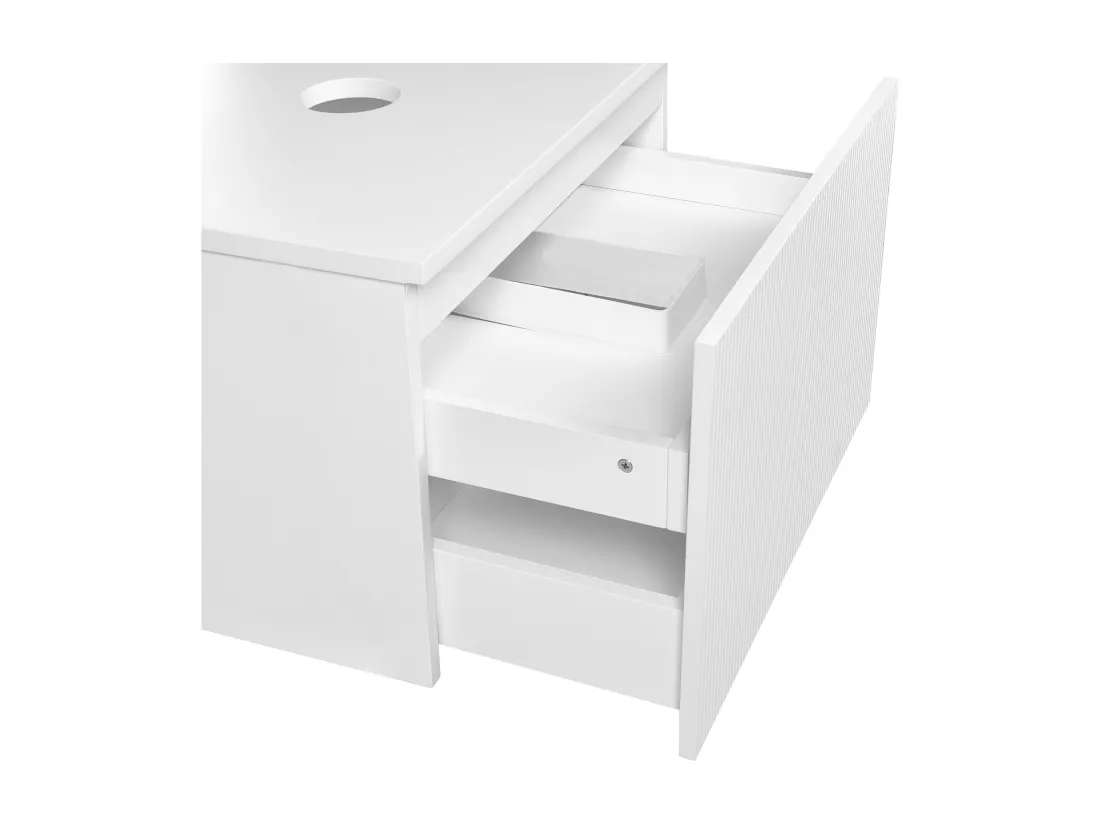 Meuble lavabo mural ALZIRA 60 cm 52 cm 40 cm Blanc