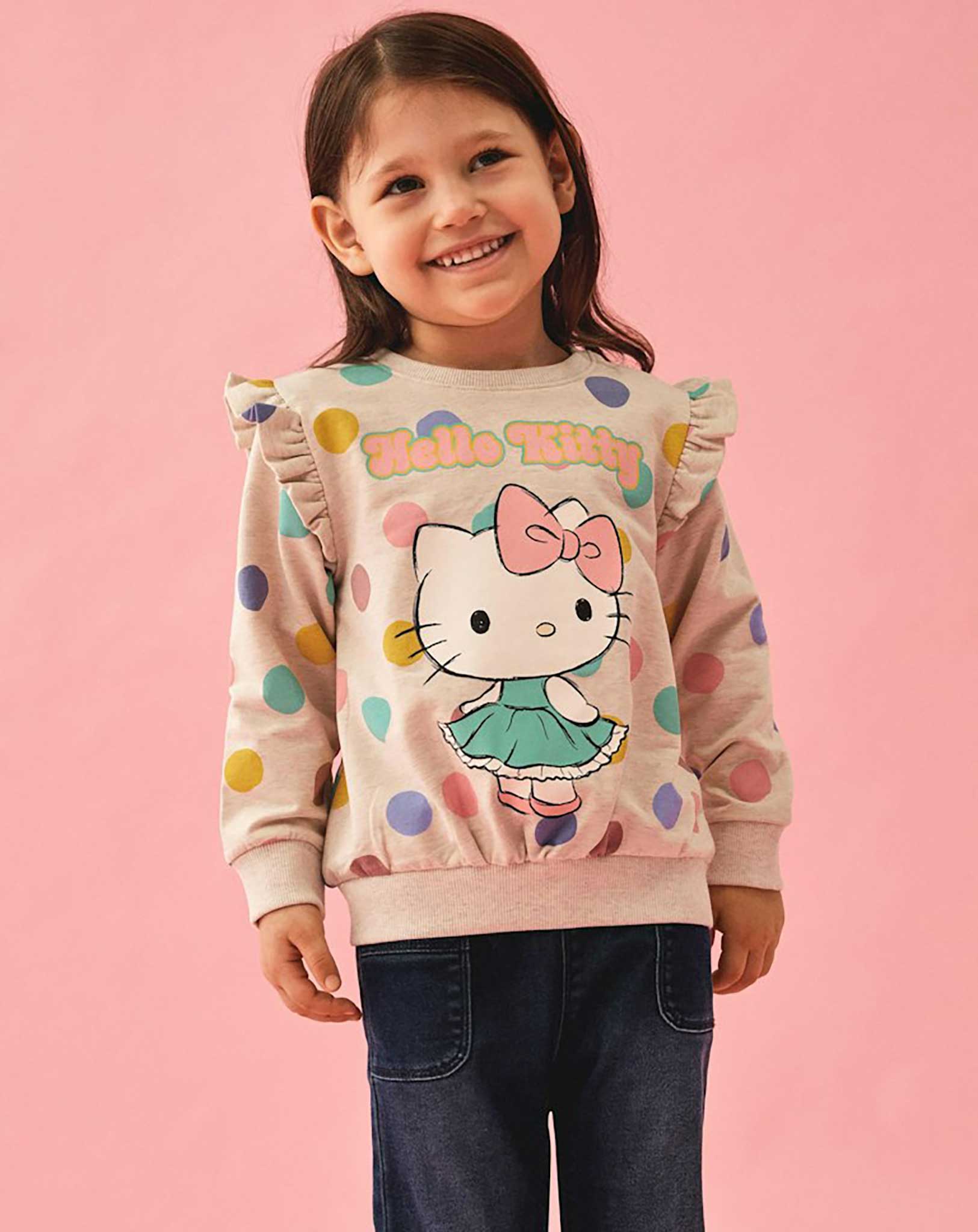 Sweatshirt NMFJASA HELLOKITTY in peyote melange