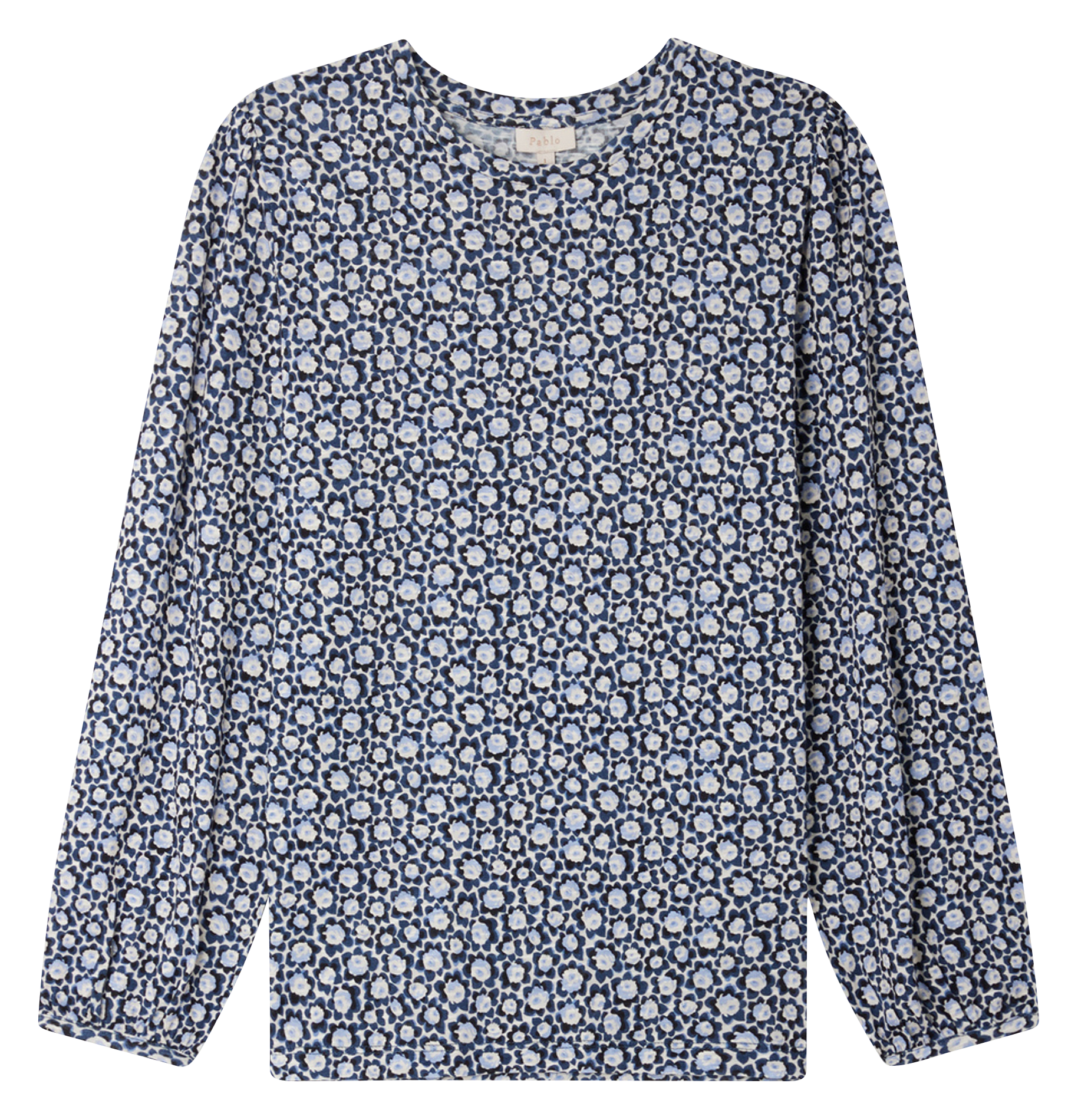 ALEXANDRA - Tee-shirt manches longues en coton mélangé | Bleu