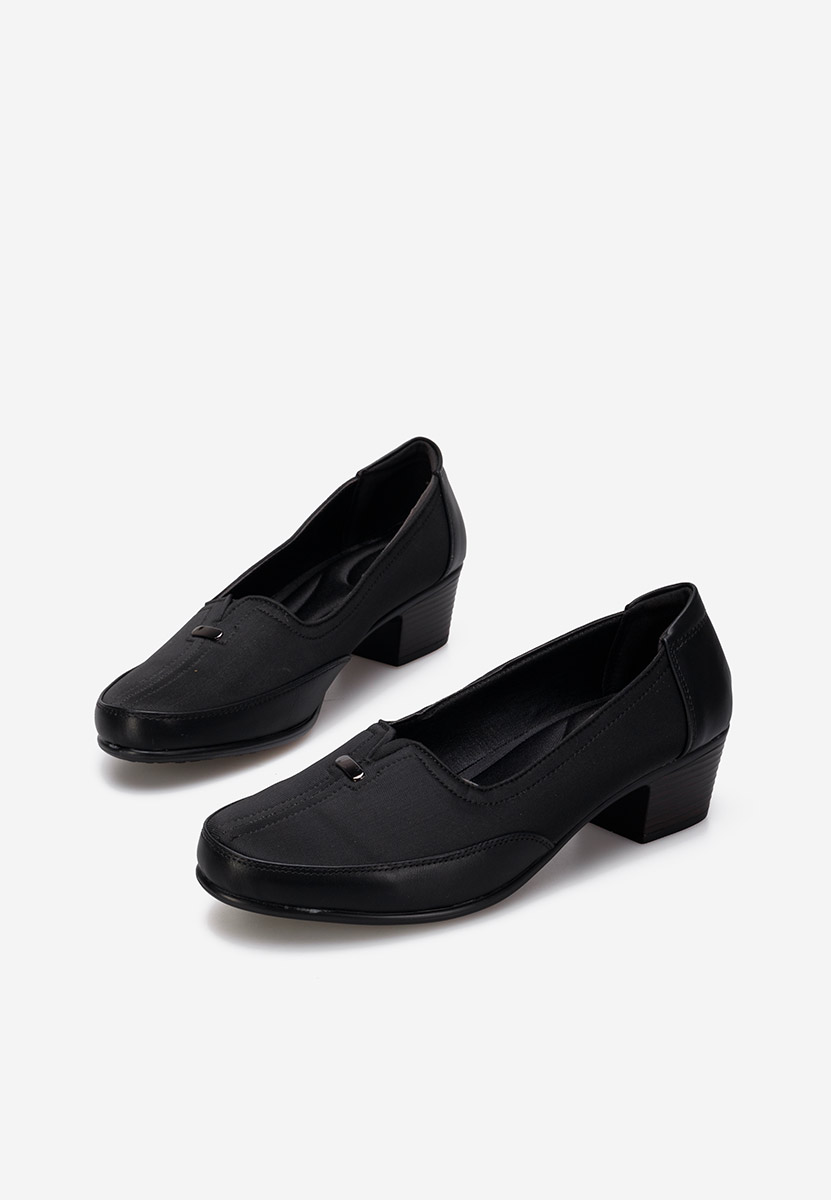Chaussures à talon épais noirs Narona