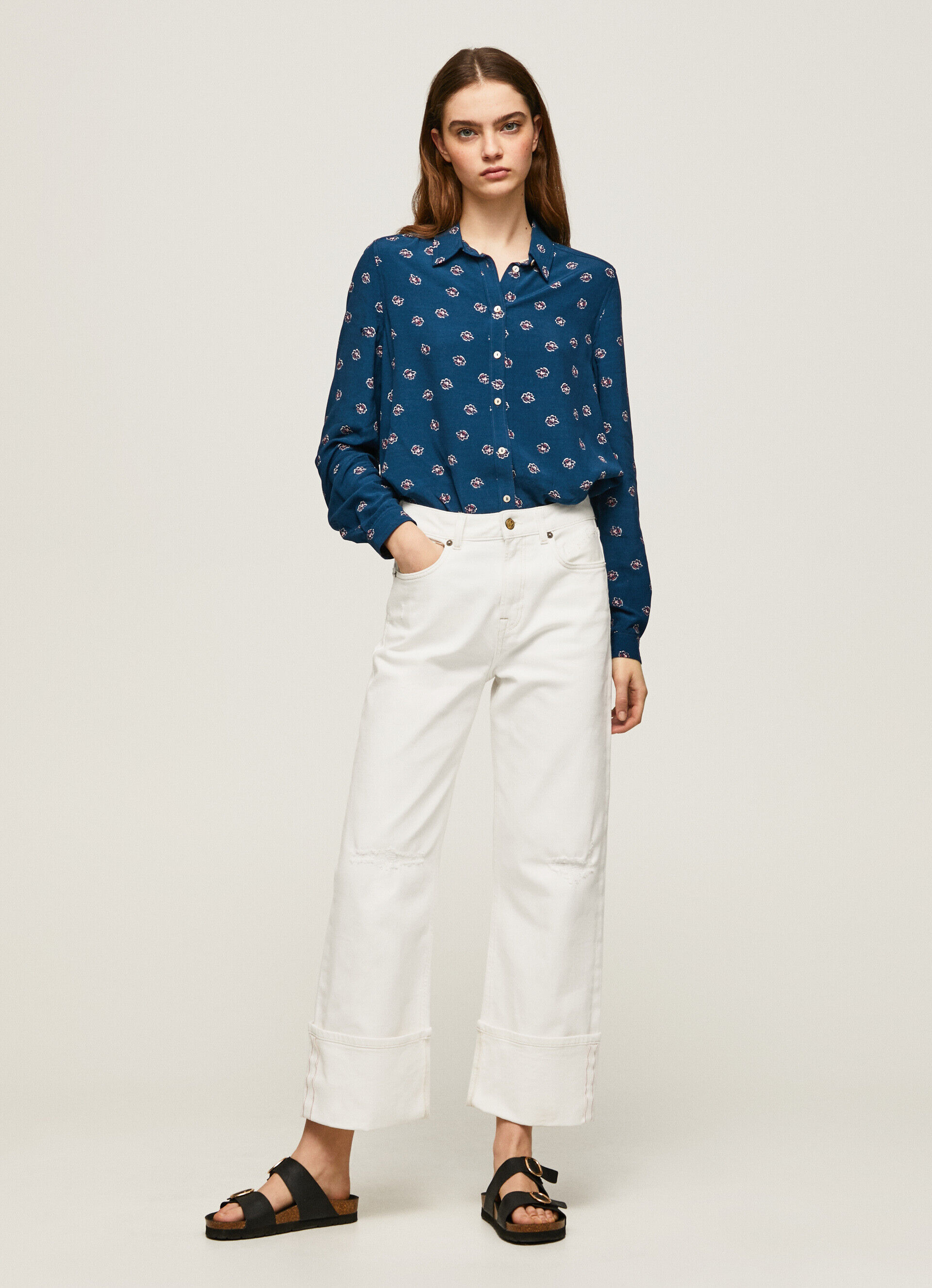 CAMISA FLORAL DE MANGA LONGA - multicolorida