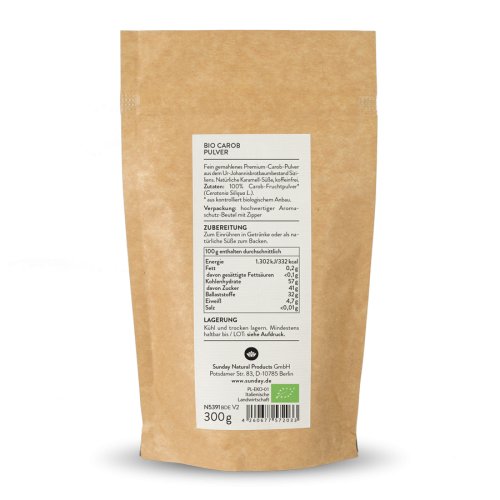 Sunday Natural Products  Bio Carob Pulver
