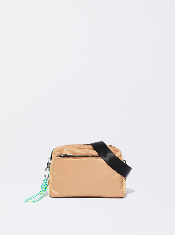 Bolsa transversal de nylon - cor camelo