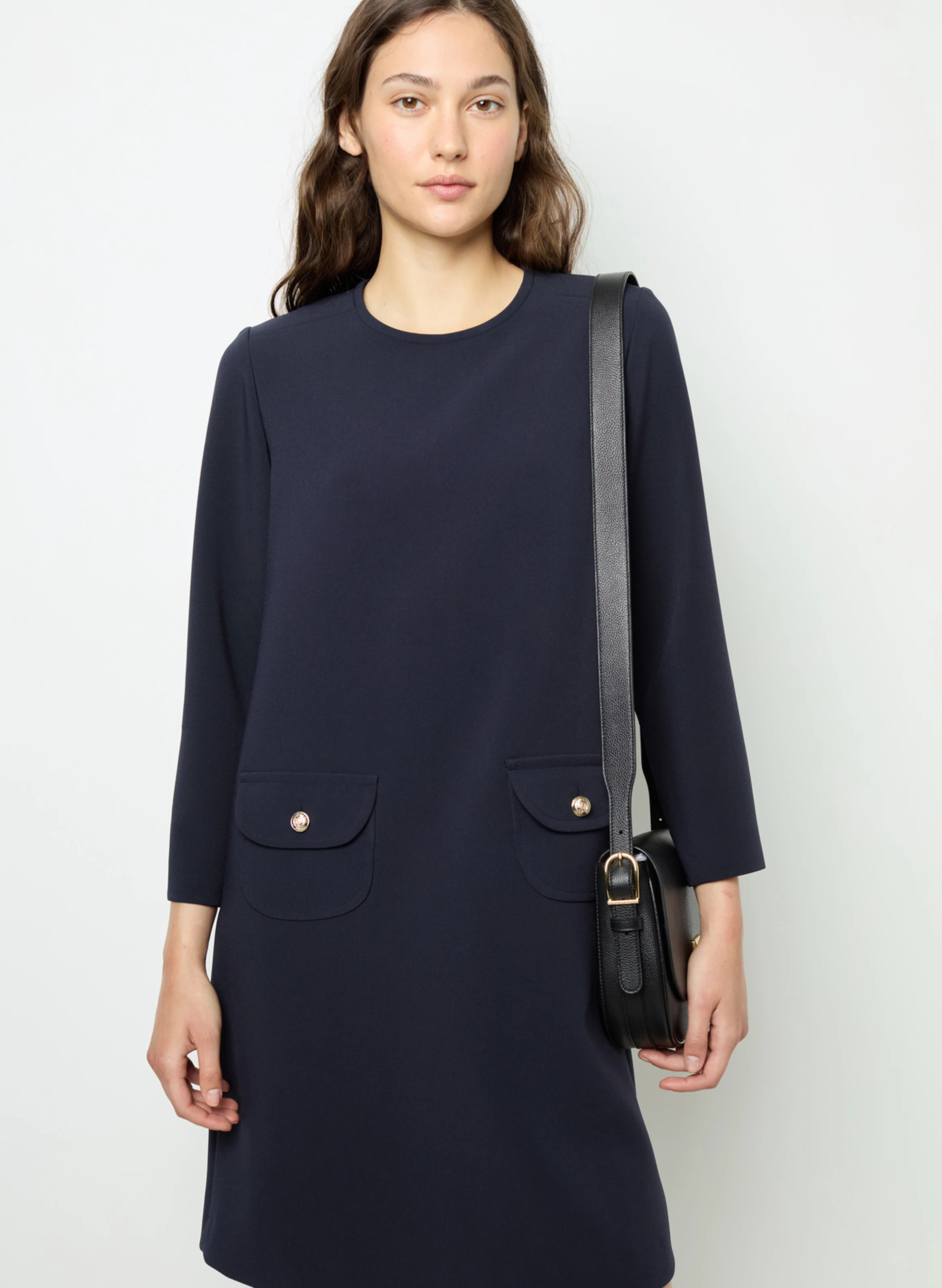 STELLA - Robe courte col rond| Bleu