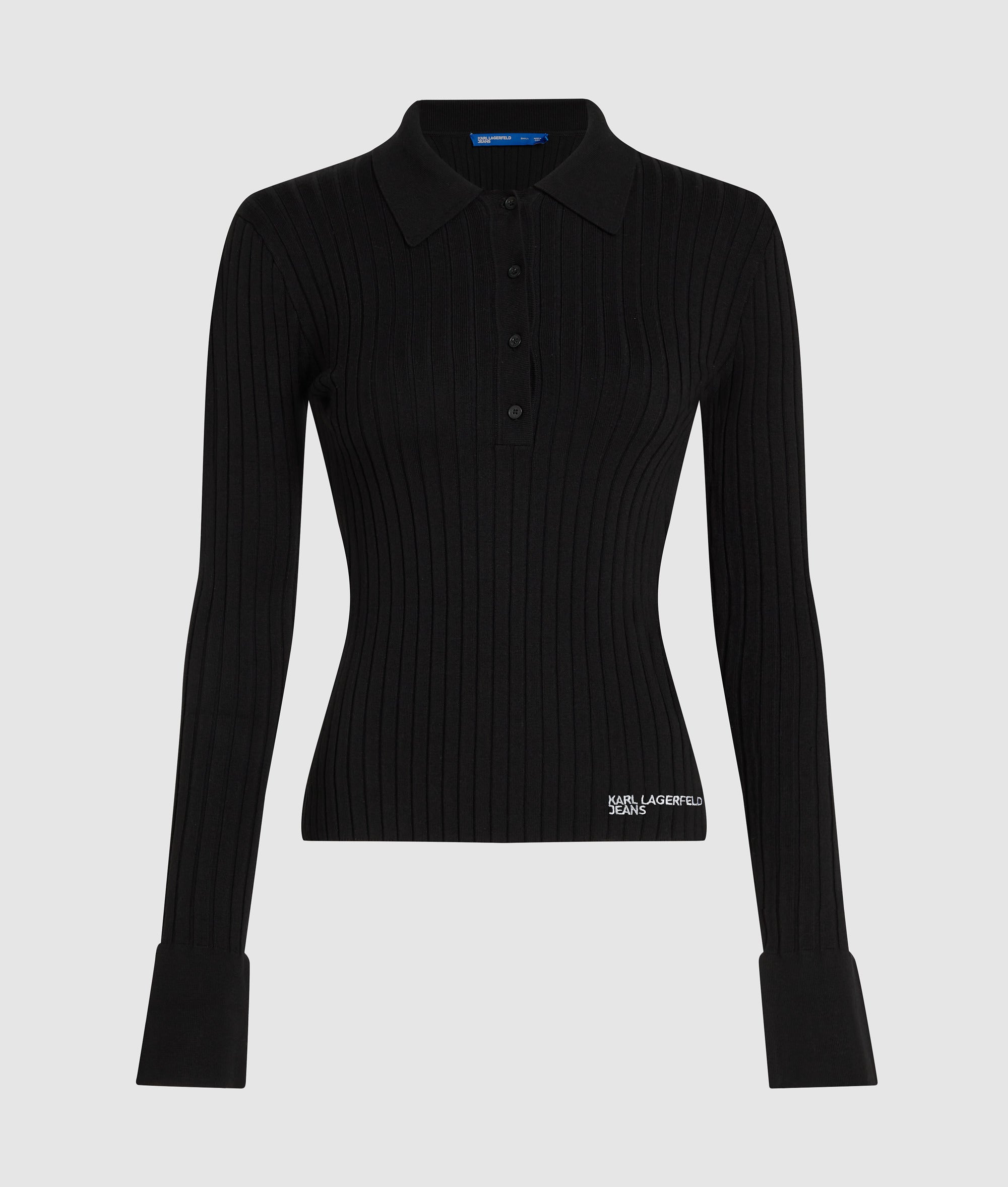 Gebreide polo shirt met lange mouwen