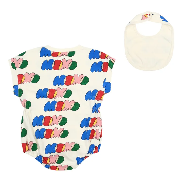 Jelly Mallow Ensemble Barboteuse et Bavoir Momo | Ecru