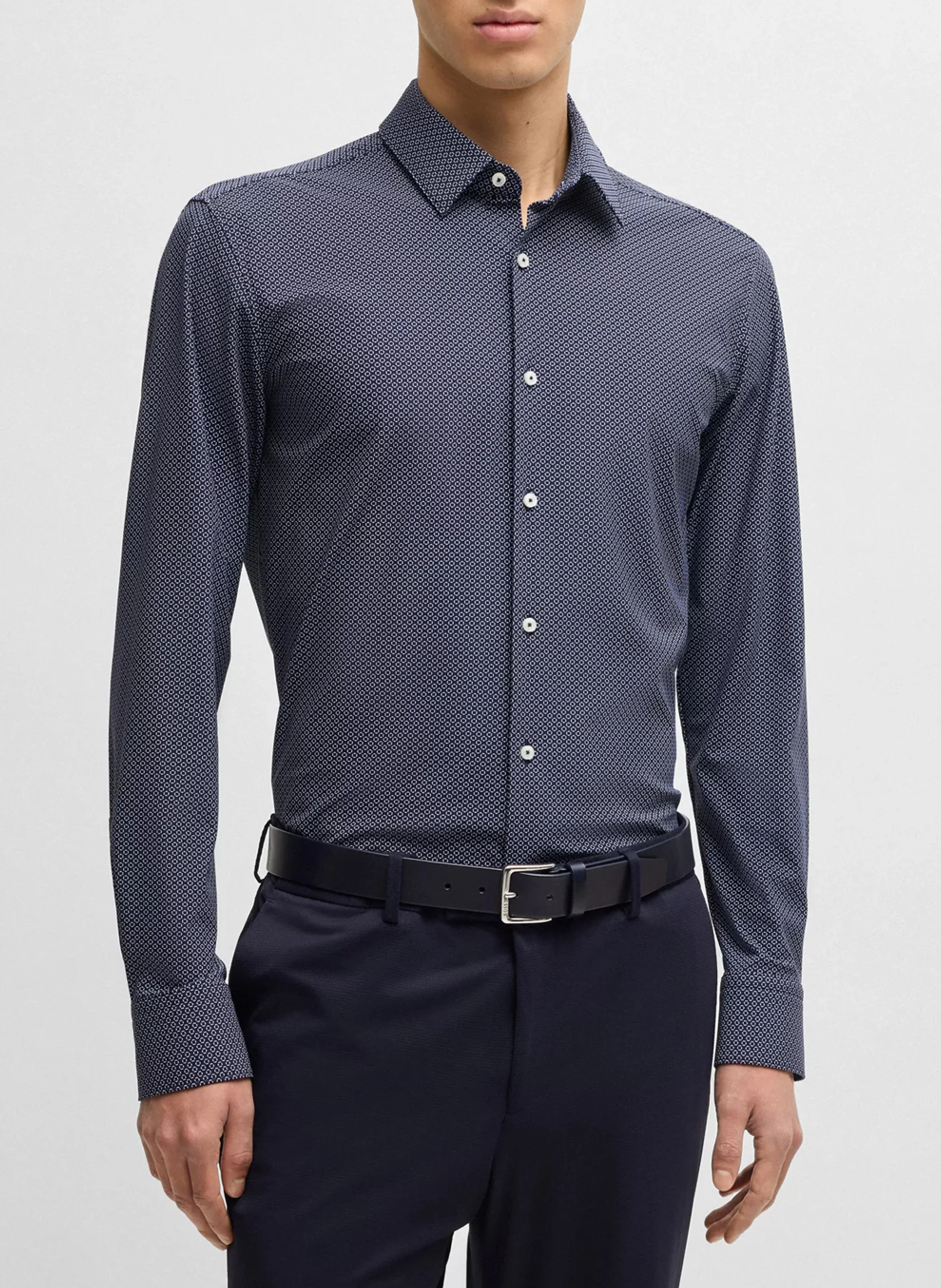 Chemise slim fit col classique| Bleu