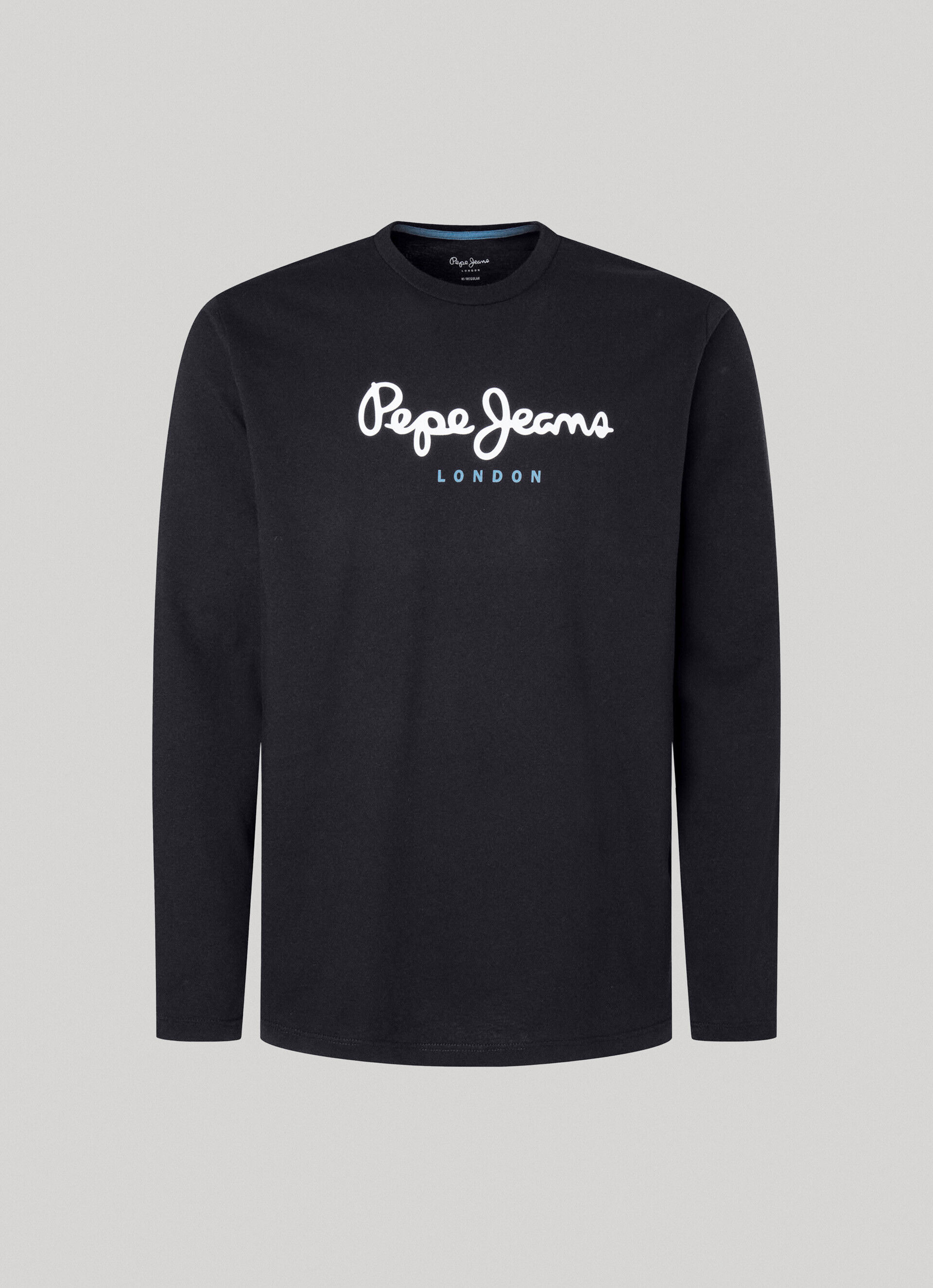 Camiseta de algodão com logotipo estampado - preta