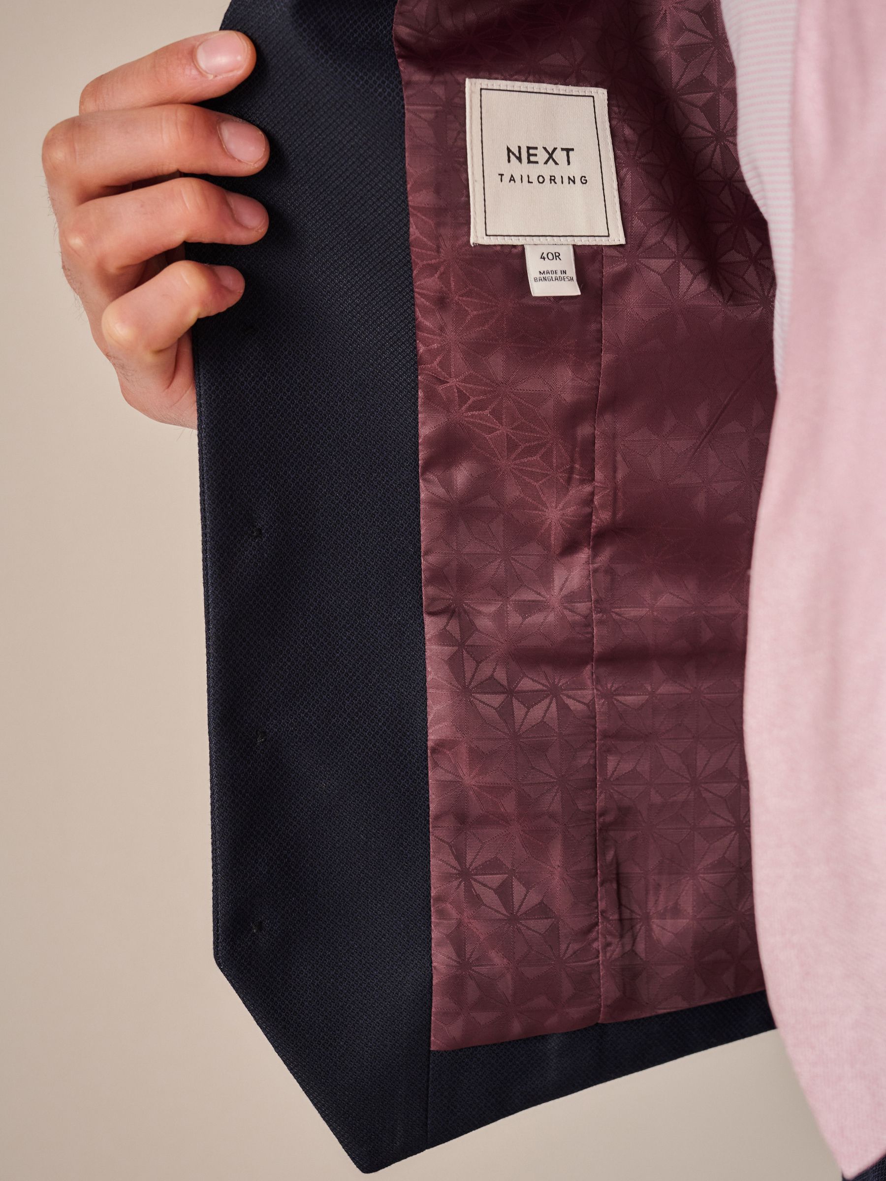 Donkerblauw - Herenvest met textuur