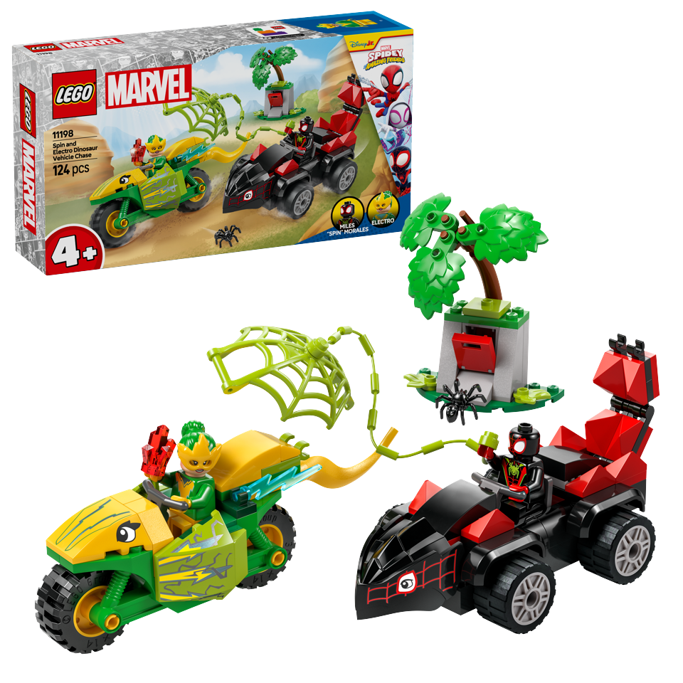 LEGO - Spidey - Spin og Electros Dinosaurkøretøjsjagt (11198)