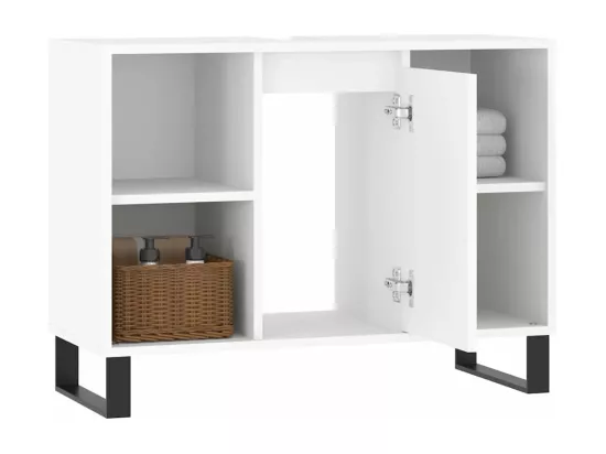 Armoire de salle de bain blanc 80x33x60 cm bois d'ingénierie