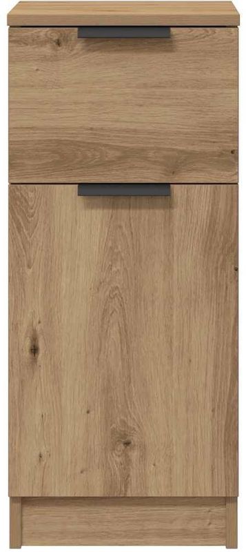 vidaXL - Dressoir - Eikenkleur - Bewerkte Hout - 2 Vakken - 1 Lade