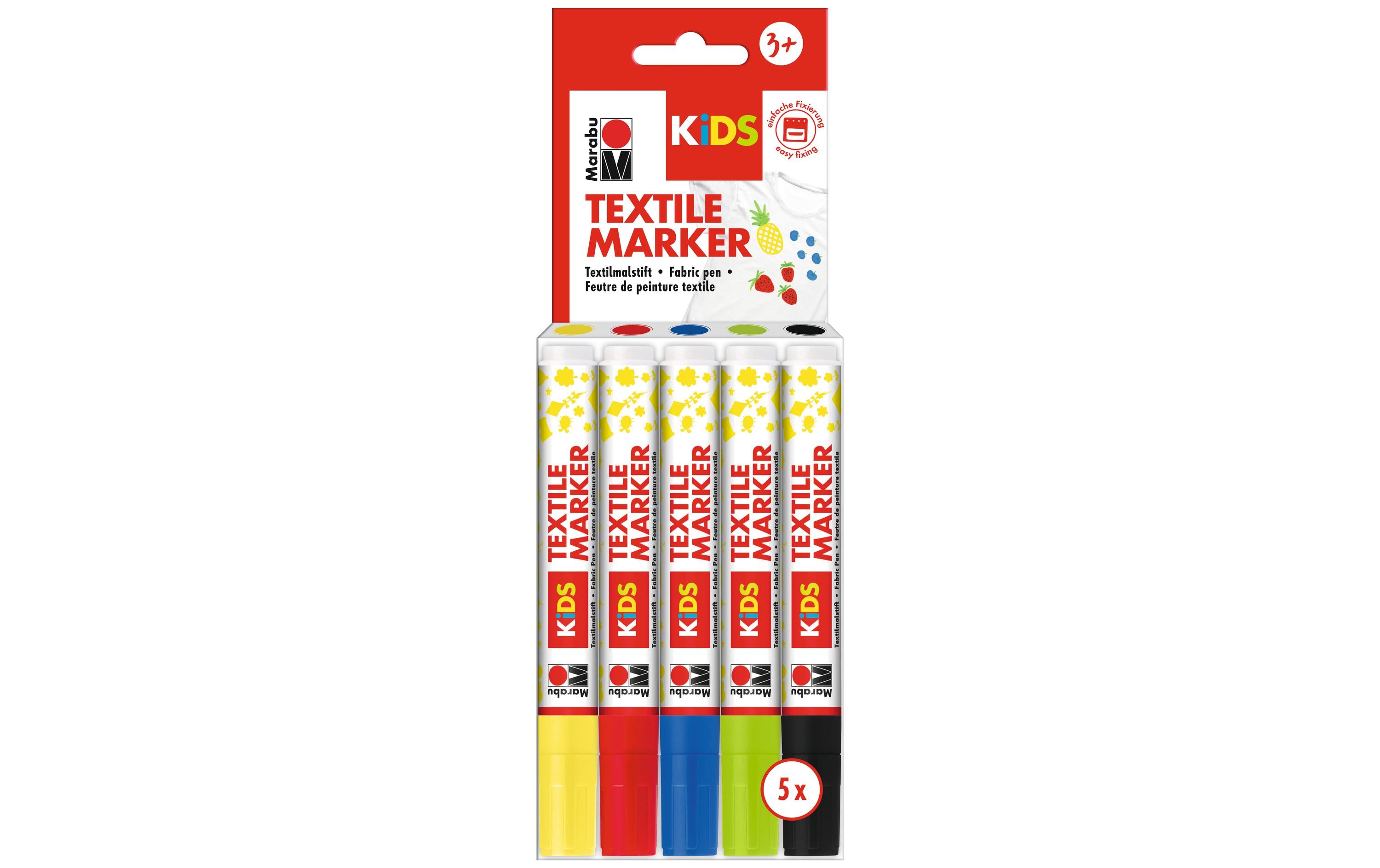 Textilmarker KiDS 3 mm, 5 FarbenMarkerset für Textilien