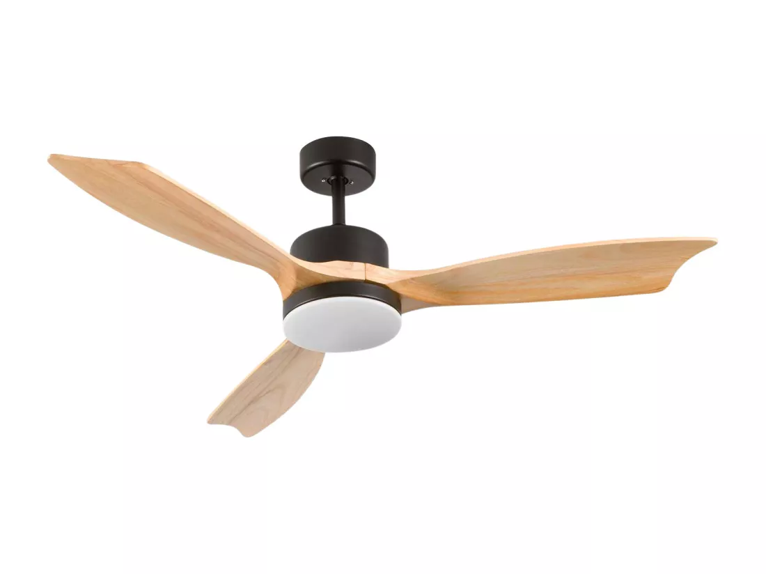 Ventilateur de Plafond avec Lumière 3 Pales 56 W 6 Vitesses New York Noir Thinia Home