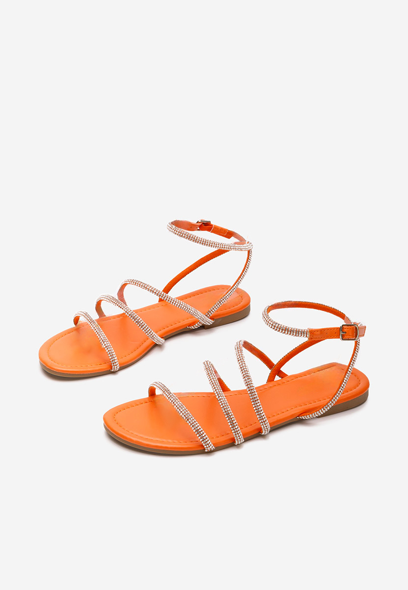 Sandales avec strass oranges Avalora