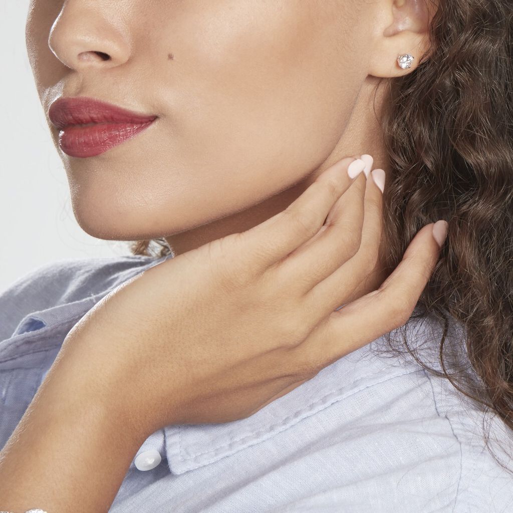 Boucles D'oreilles Puces Maglomatonius Argent Oxyde