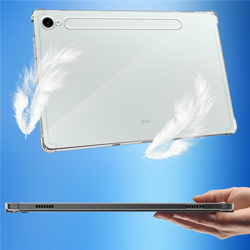 Samsung Galaxy Tab S10 Lite / S10 FE / Tab S9 FE Gummi Case Hülle Air Cushion Fallschutz   2x Display Glas - Transparent