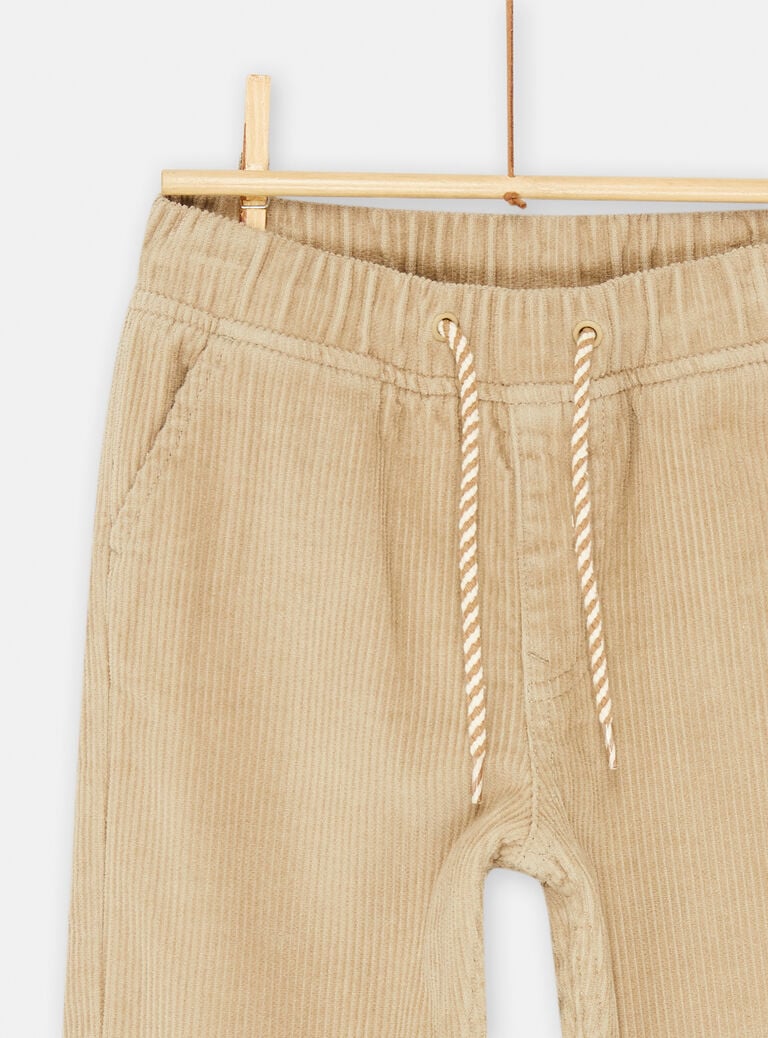 Pantalon beige en velours côtelé