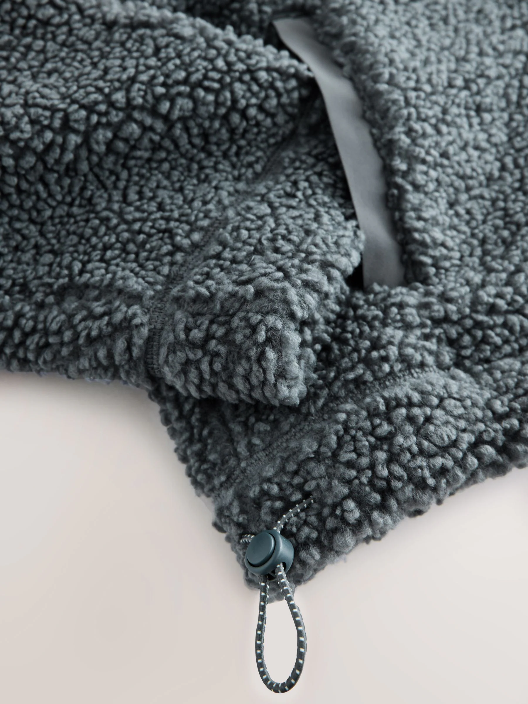 Grijs - Borg fleece met korte rits