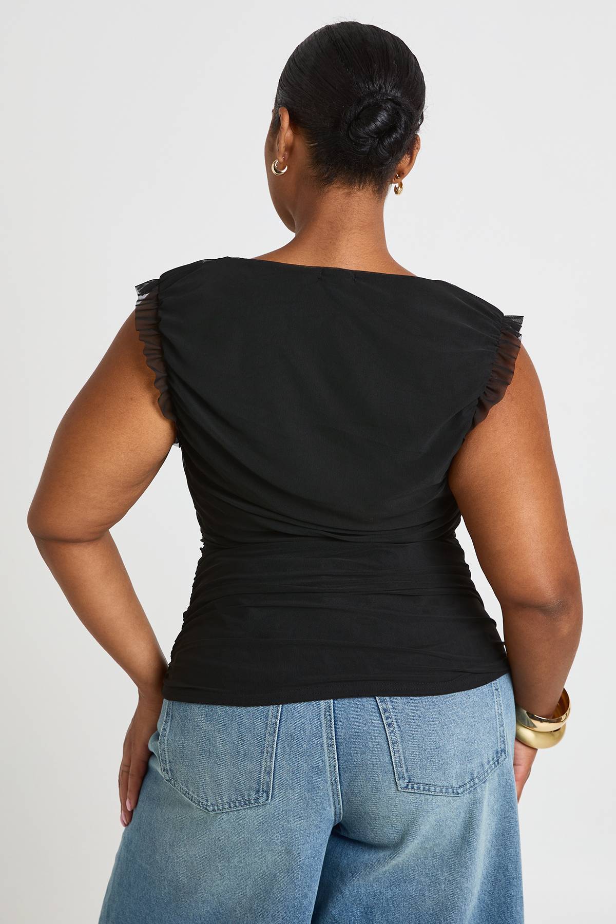 boohoo Top Grande Taille À Encolure En V Et Imprimé