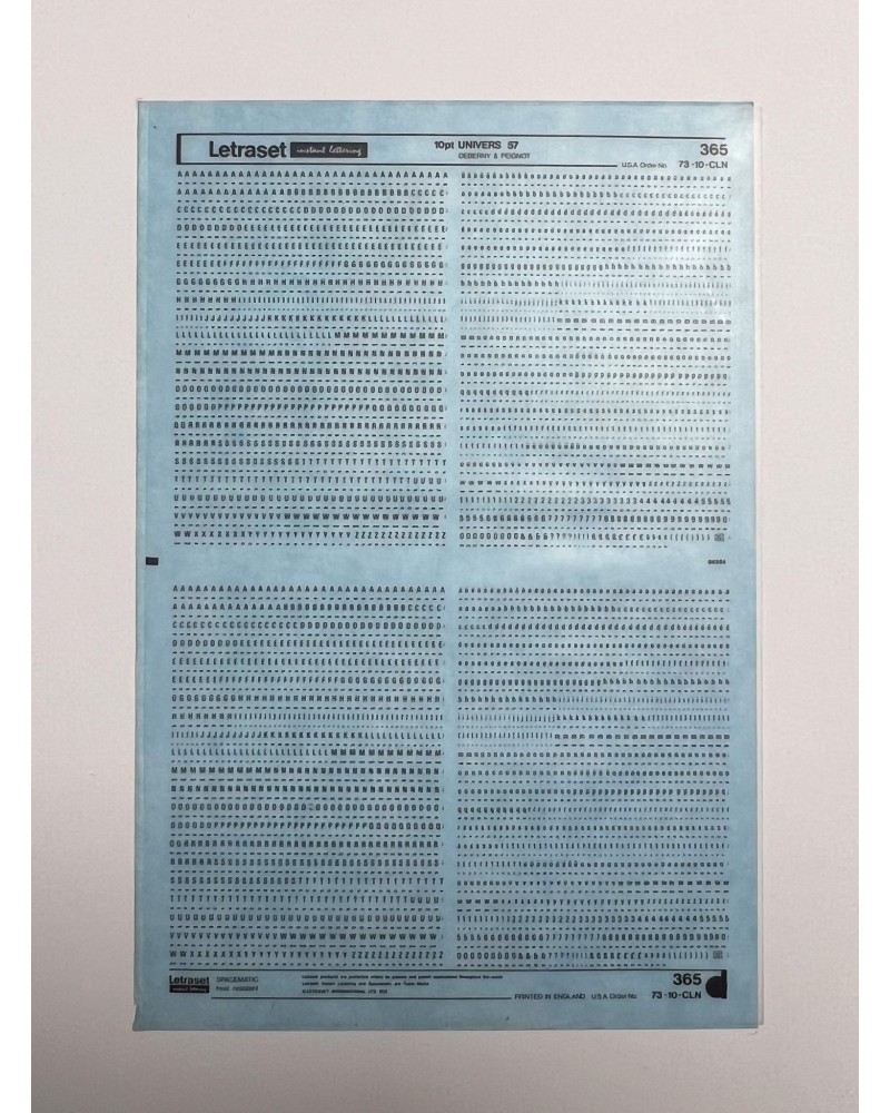 Letraset 365 - UNIVERS 57 -10pt