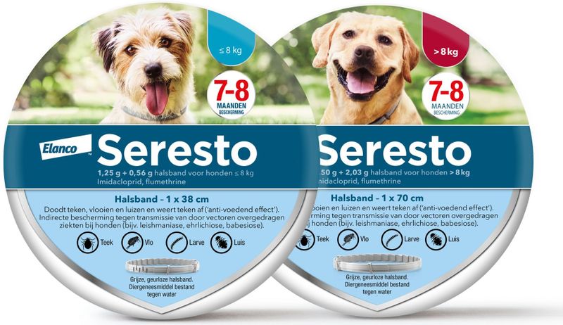 Seresto Teken- En Vlooienband Small - Anti tekenmiddel - 2 stuks Tot 8 Kg
