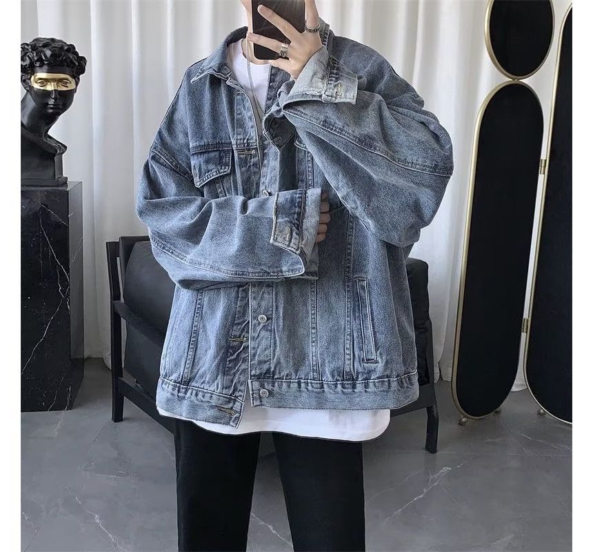 Ateso - Enkelrijs fleece gevoerde denim jas