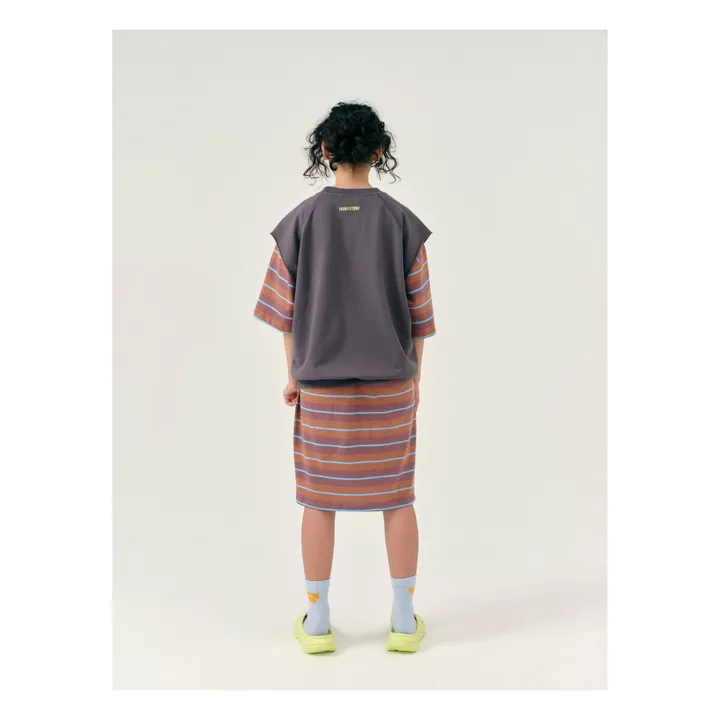 Main Story Robe T-shirt Oversize Rayée | Terracotta