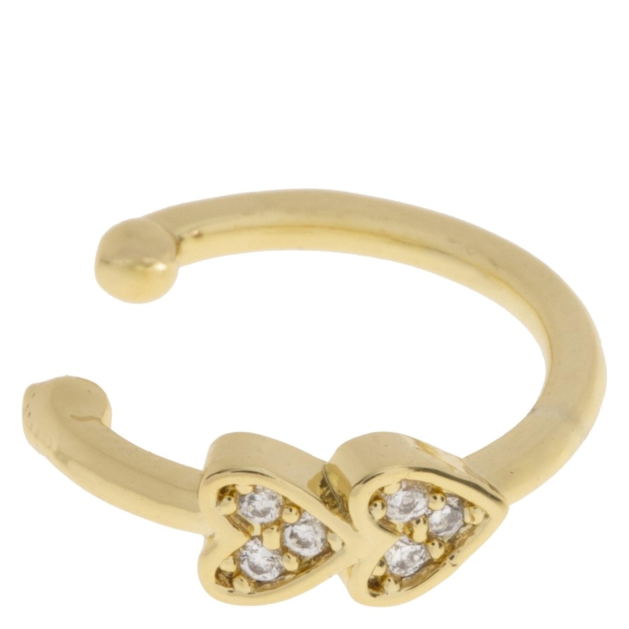 Timi Of Sweden Gigi Two Crystal Hearts Ear Cuff