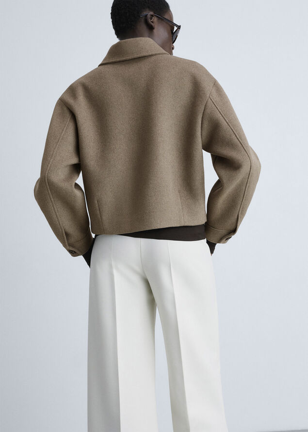 MANGO JACKET. -- BUTTON Medium brown