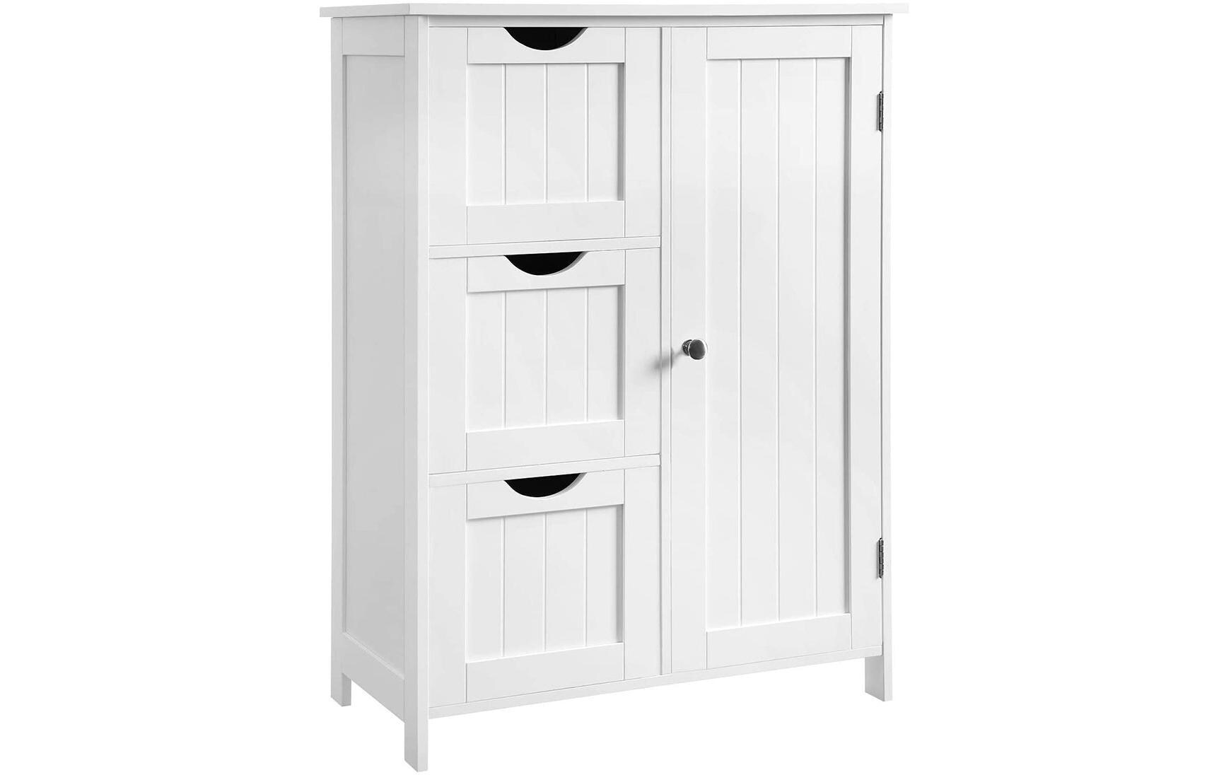 Kommode mit 3 Schubladen 60 x 81 cm, WeissModerner Schrank aus Holz