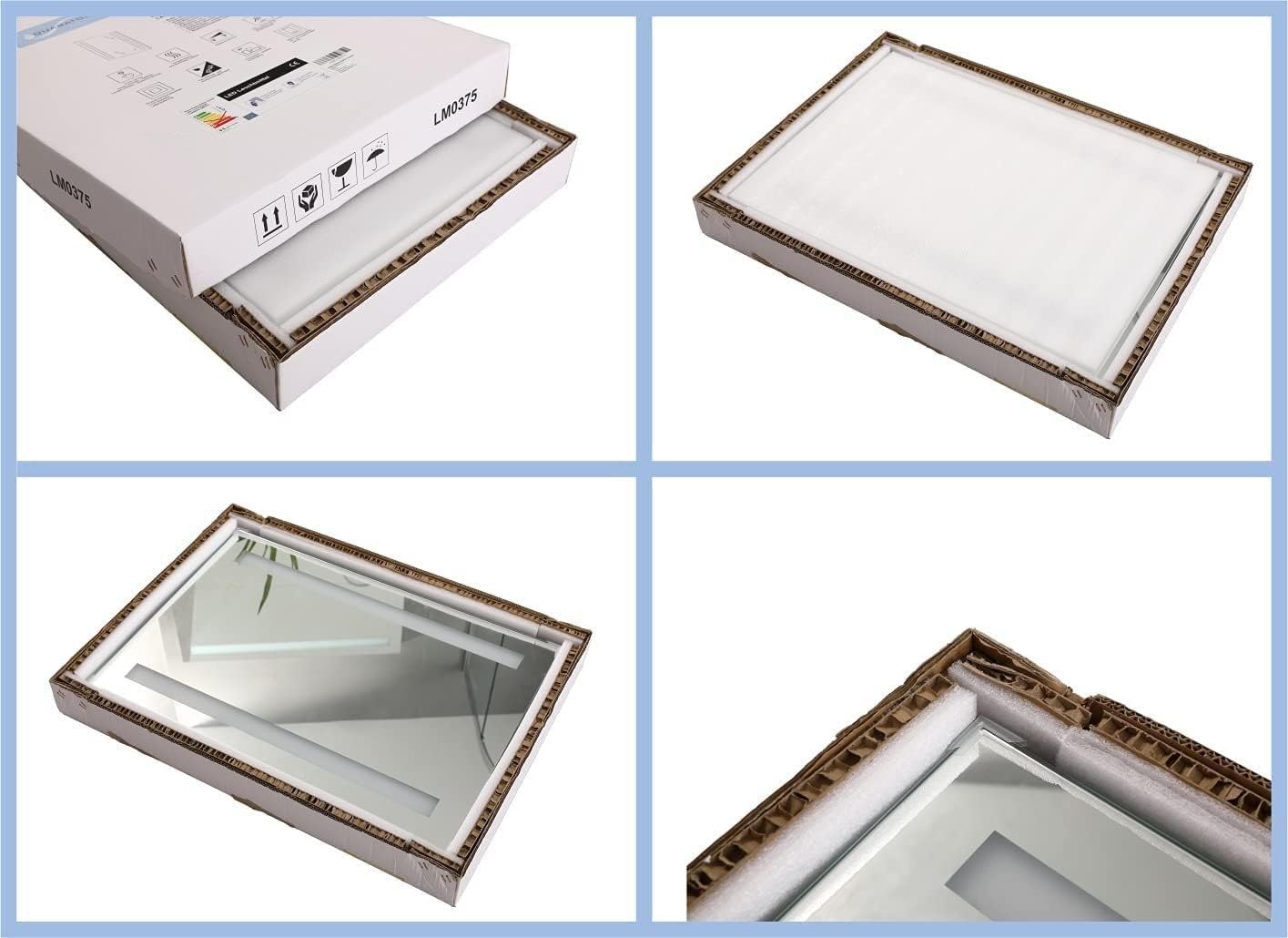 Spiegel Groß Bad mit Beleuchtung Dekorative Wandspiegel mit Rahmen Modern Silber Led Badspiegel Beleuchtet mit Licht Badezimmerspiegel 140x70 cm 3 Lichtfarben Bad Spiegel Beschlagfrei