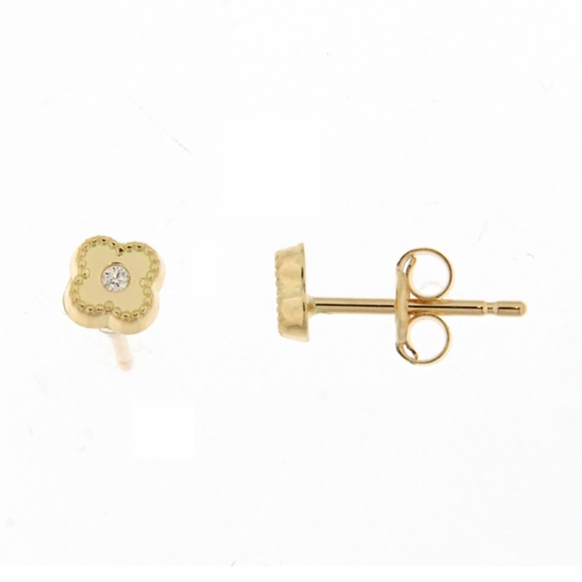 Boucles d'oreilles fleur et diamants