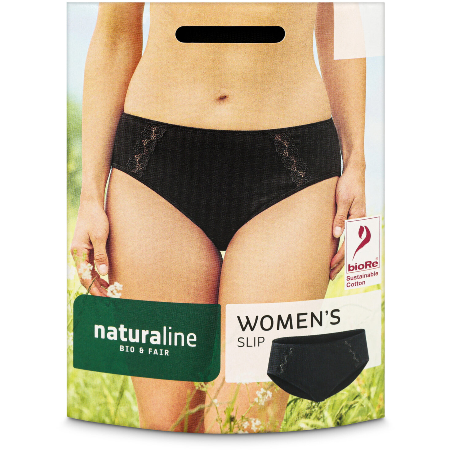 Naturaline Textil Damen Slip schwarz XL