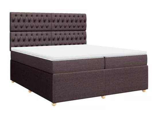 Sommier à lattes de lit avec matelas Marron foncé 200x200 cm