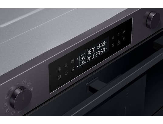 SAMSUNG - Four encastrable pyrolyse NV7B45502AB Dual Cook Flex ,76L, Vapeur naturelle